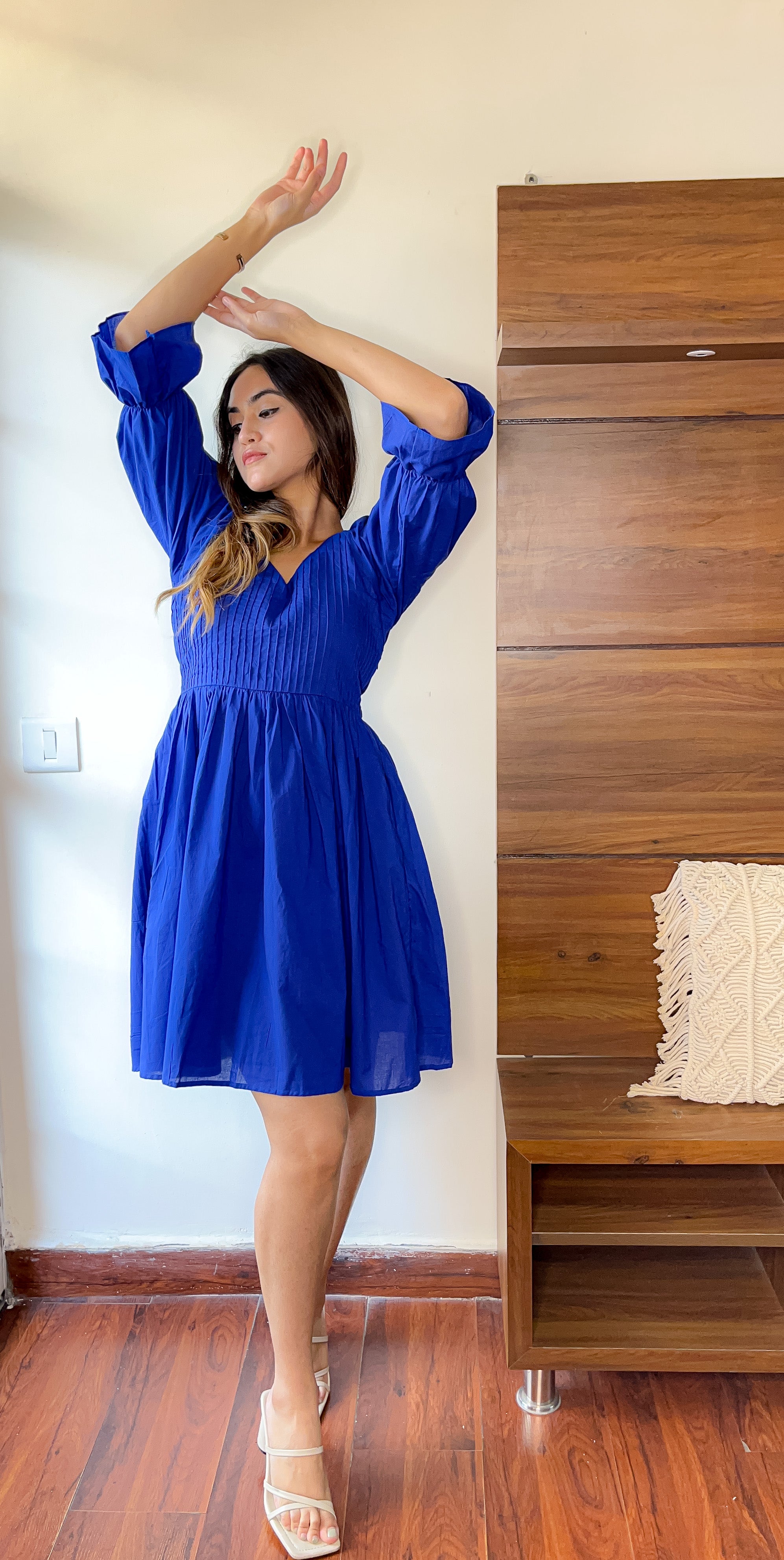 Classic Blue Short Skater Dress - Kaoribyshreya