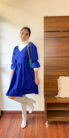 Classic Blue Short Skater Dress - Kaoribyshreya