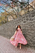 Multi Floral Print Flared Midi Dress - Kaoribyshreya