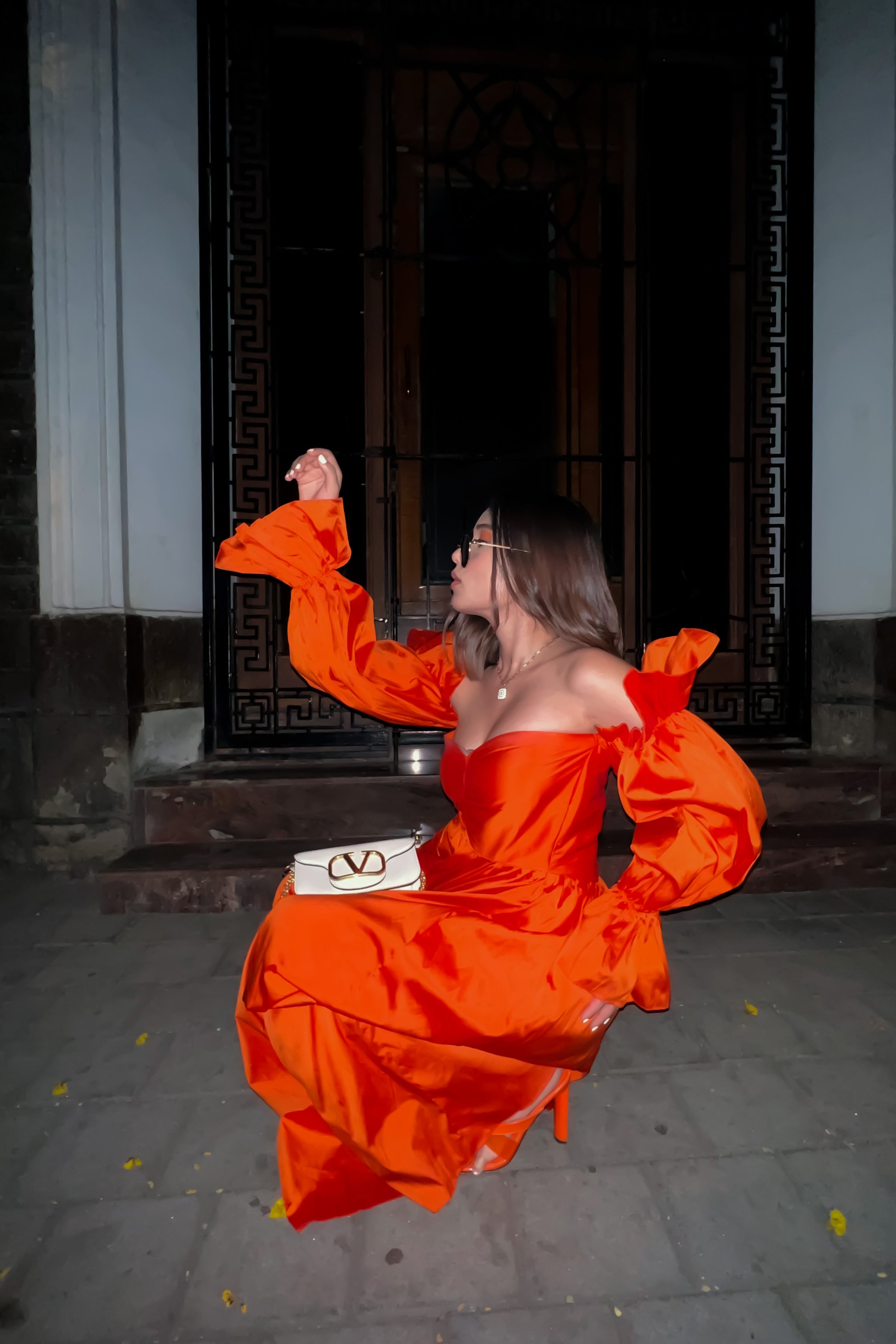Autumn Sunset Off Shoulder Maxi Dress - Kaoribyshreya