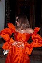 Autumn Sunset Off Shoulder Maxi Dress - Kaoribyshreya