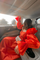 Autumn Sunset Off Shoulder Maxi Dress - Kaoribyshreya