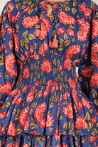 Multicolor Floral 4 Tiers Midi Dress - Kaoribyshreya