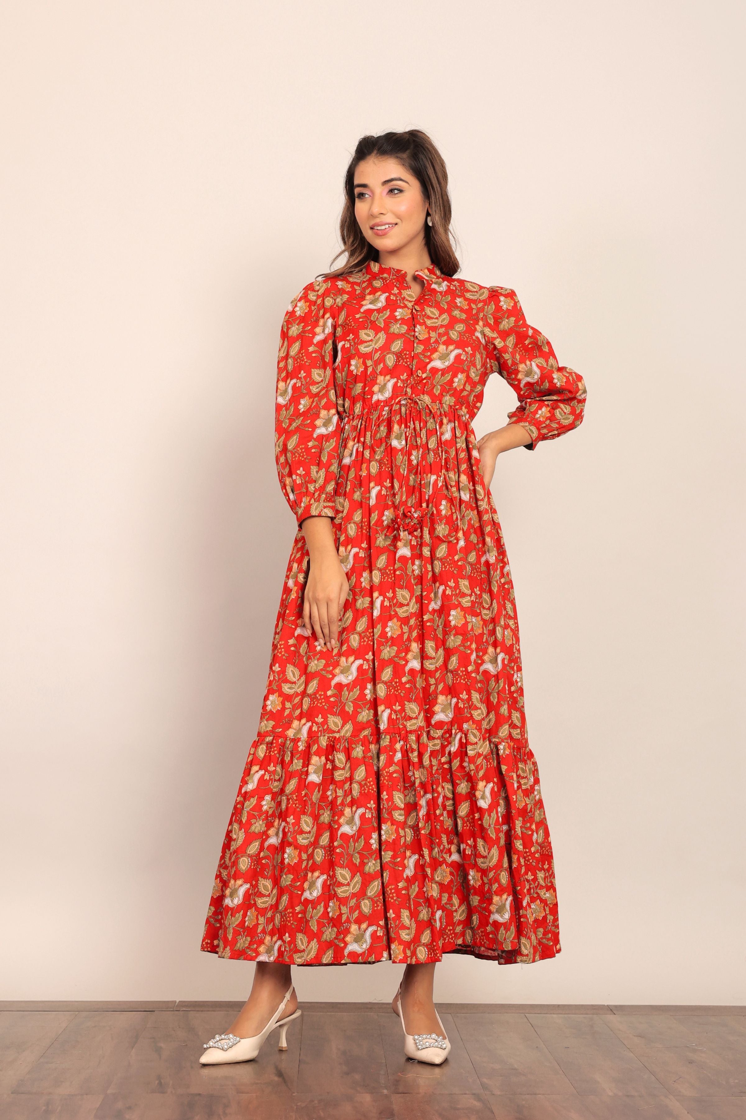 Multicolor Floral Printed Maxi Dress - Kaoribyshreya