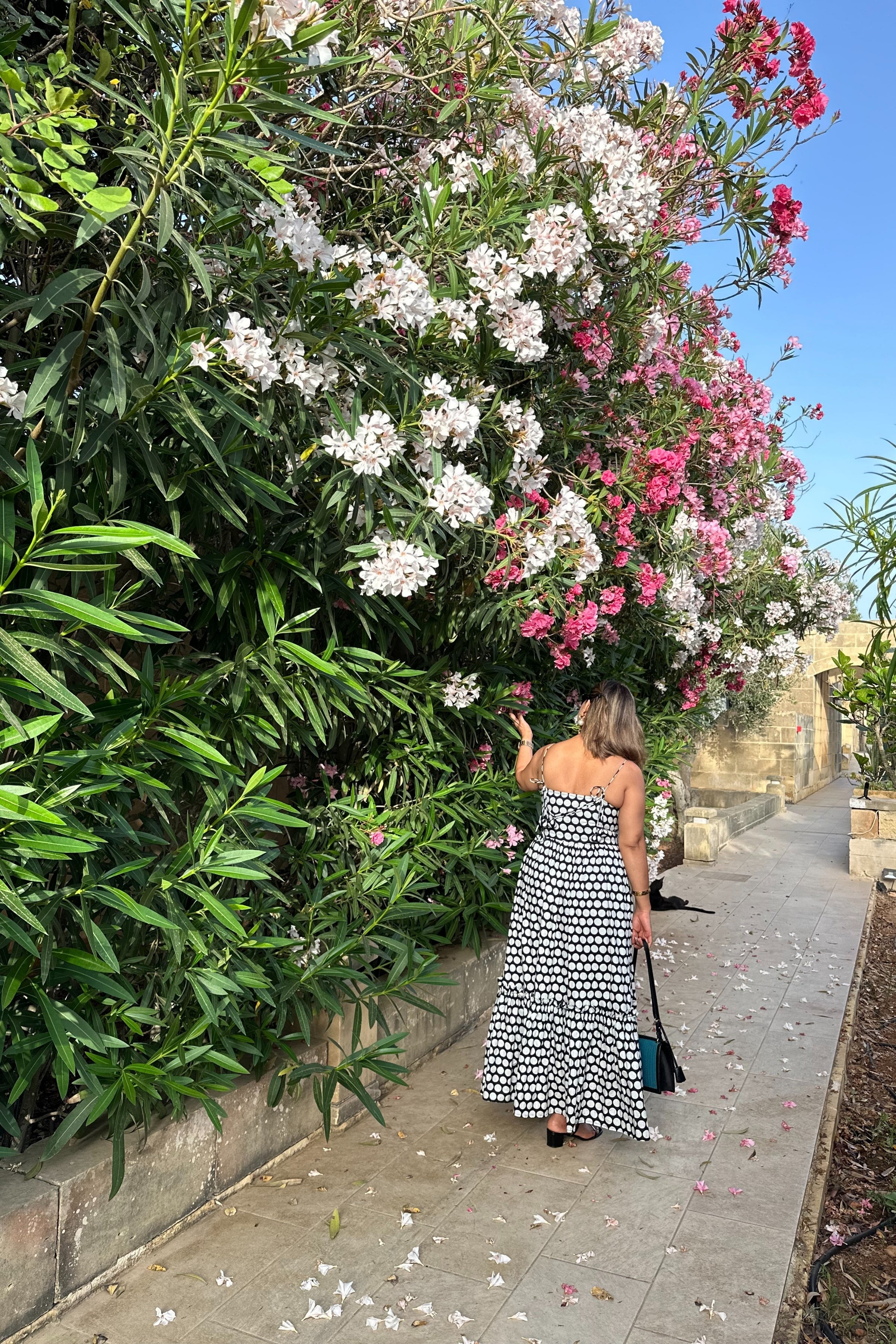 Polka Dot Shoulder Tie Up Flowy Dress - Kaoribyshreya
