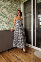 Polka Dot Shoulder Tie Up Flowy Dress - Kaoribyshreya