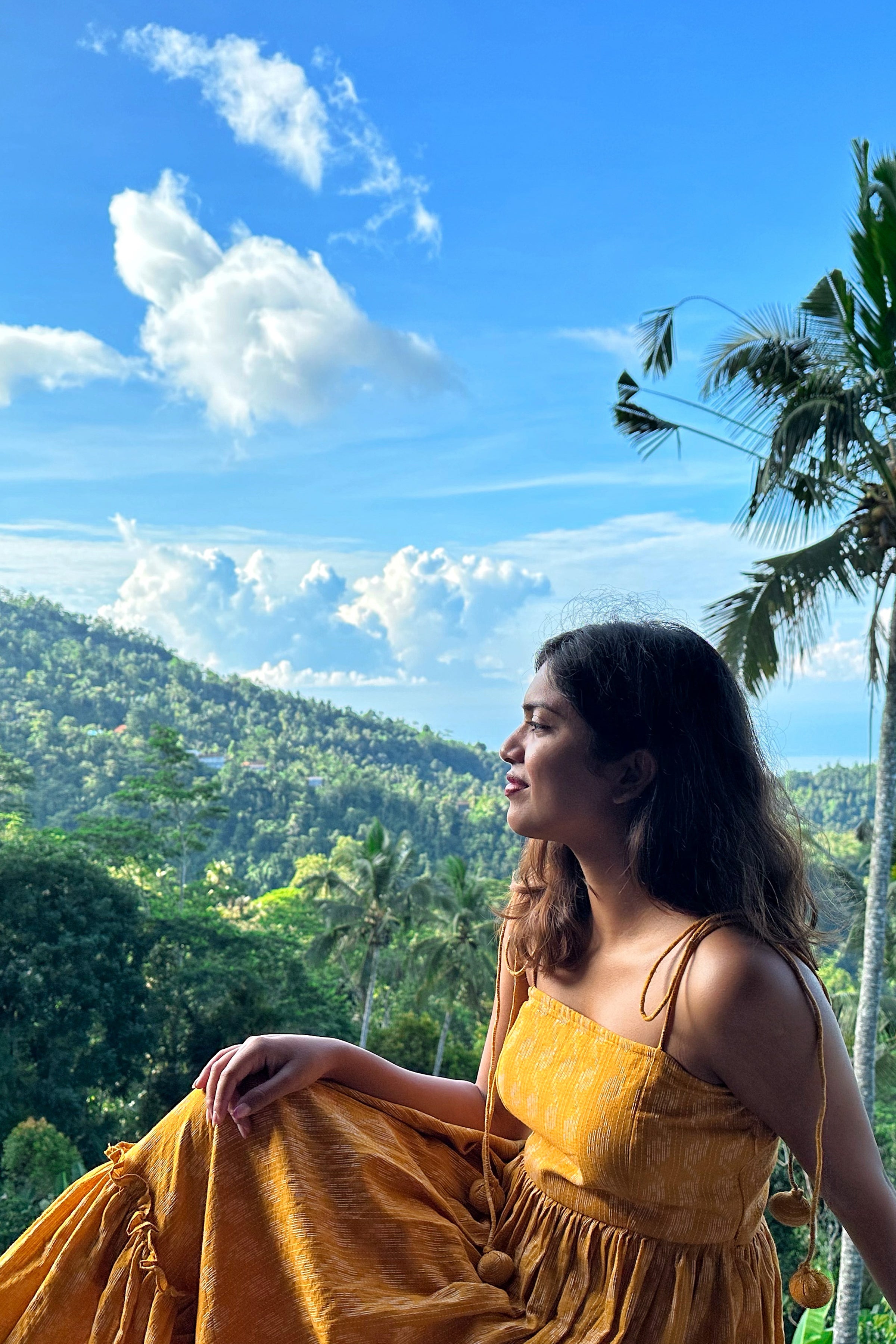 Signal Yellow Shoulder Tie Up Flared  Dress - Kaoribyshreya