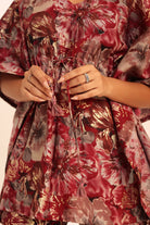 Multicolor Floral Printed Western Style Cord-Set Kaftan Top and Pant - Kaoribyshreya
