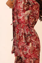Multicolor Floral Printed Western Style Cord-Set Kaftan Top and Pant - Kaoribyshreya