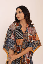 Western Multicolor Kaftan Kurta with elbow-length sleeves - Kaoribyshreya