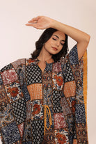 Western Multicolor Kaftan Kurta with elbow-length sleeves - Kaoribyshreya