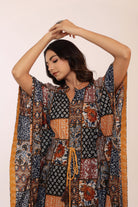 Western Multicolor Kaftan Kurta with elbow-length sleeves - Kaoribyshreya
