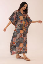 Western Multicolor Kaftan Kurta with elbow-length sleeves - Kaoribyshreya