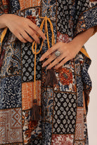 Western Multicolor Kaftan Kurta with elbow-length sleeves - Kaoribyshreya