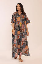 Western Multicolor Kaftan Kurta with elbow-length sleeves - Kaoribyshreya