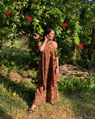 Evening Blue Halter Neck Kurta With Flared Pants - Kaoribyshreya