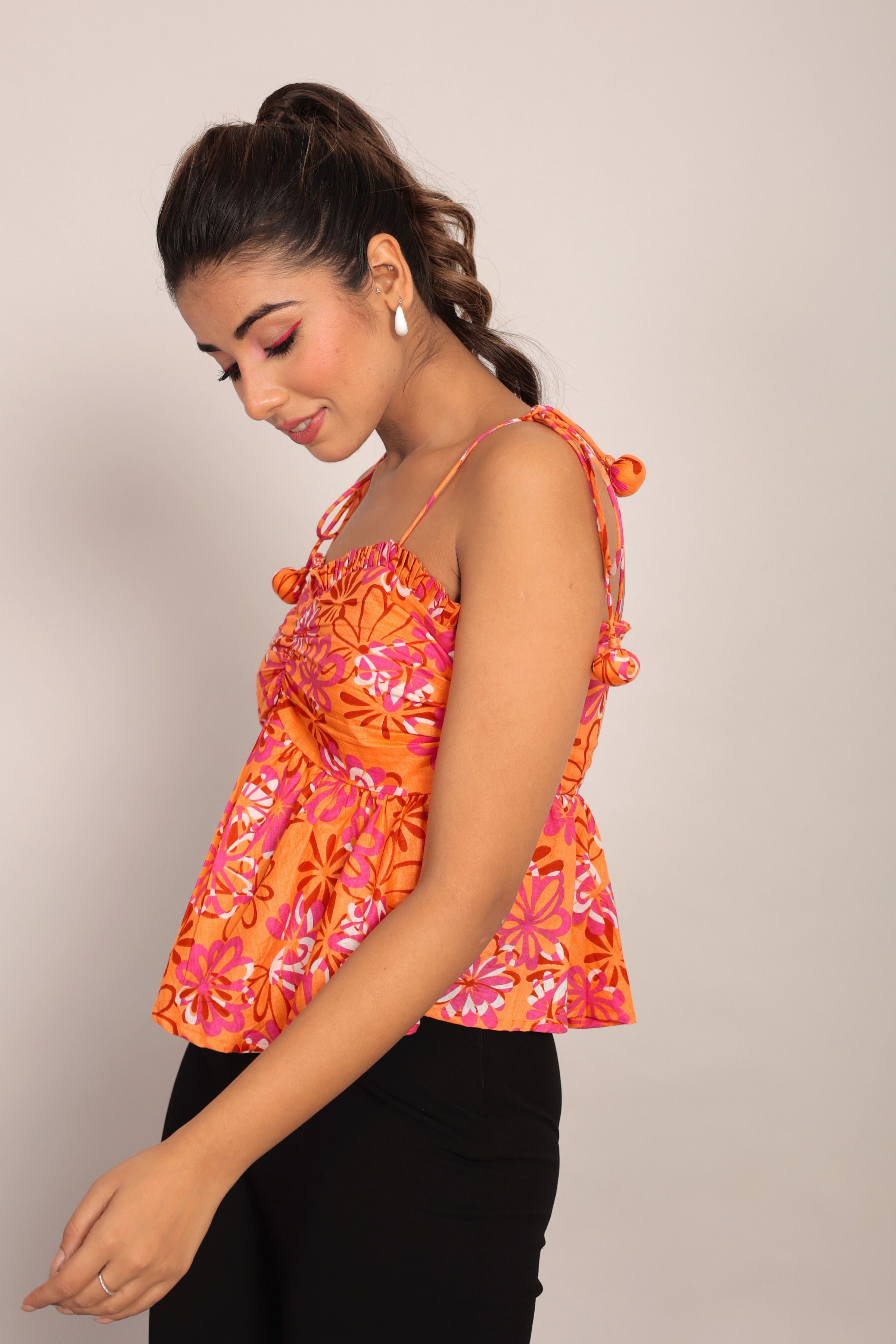 Multicolor Cotton Summer Crop Top - Kaoribyshreya