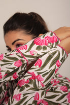 Multicolor Floral Summer Relaxed Shirt With Collar Neckline - Kaoribyshreya