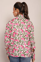 Multicolor Floral Summer Relaxed Shirt With Collar Neckline - Kaoribyshreya