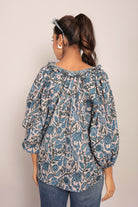 Multicolor Floral Summer Relaxed Top With Collar Neckline - Kaoribyshreya