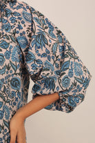 Multicolor Floral Summer Relaxed Top With Collar Neckline - Kaoribyshreya