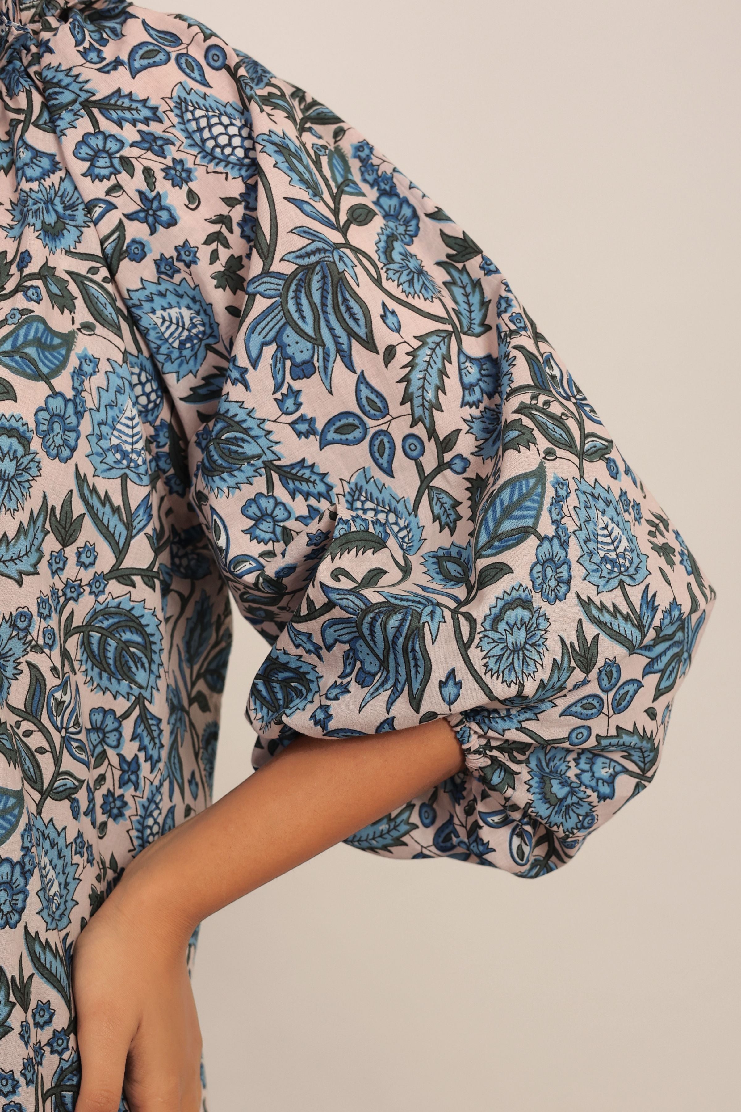 Multicolor Floral Summer Relaxed Top With Collar Neckline - Kaoribyshreya