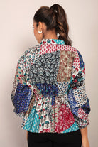 Multicolor Geometric Waist Fitted Top - Kaoribyshreya