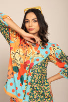 Multicolor Relaxed Shirt with Collar and Closer 7 Buttons - Kaoribyshreya