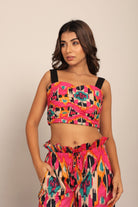 Pink and Multi Western Bust Fitted Top - Kaoribyshreya