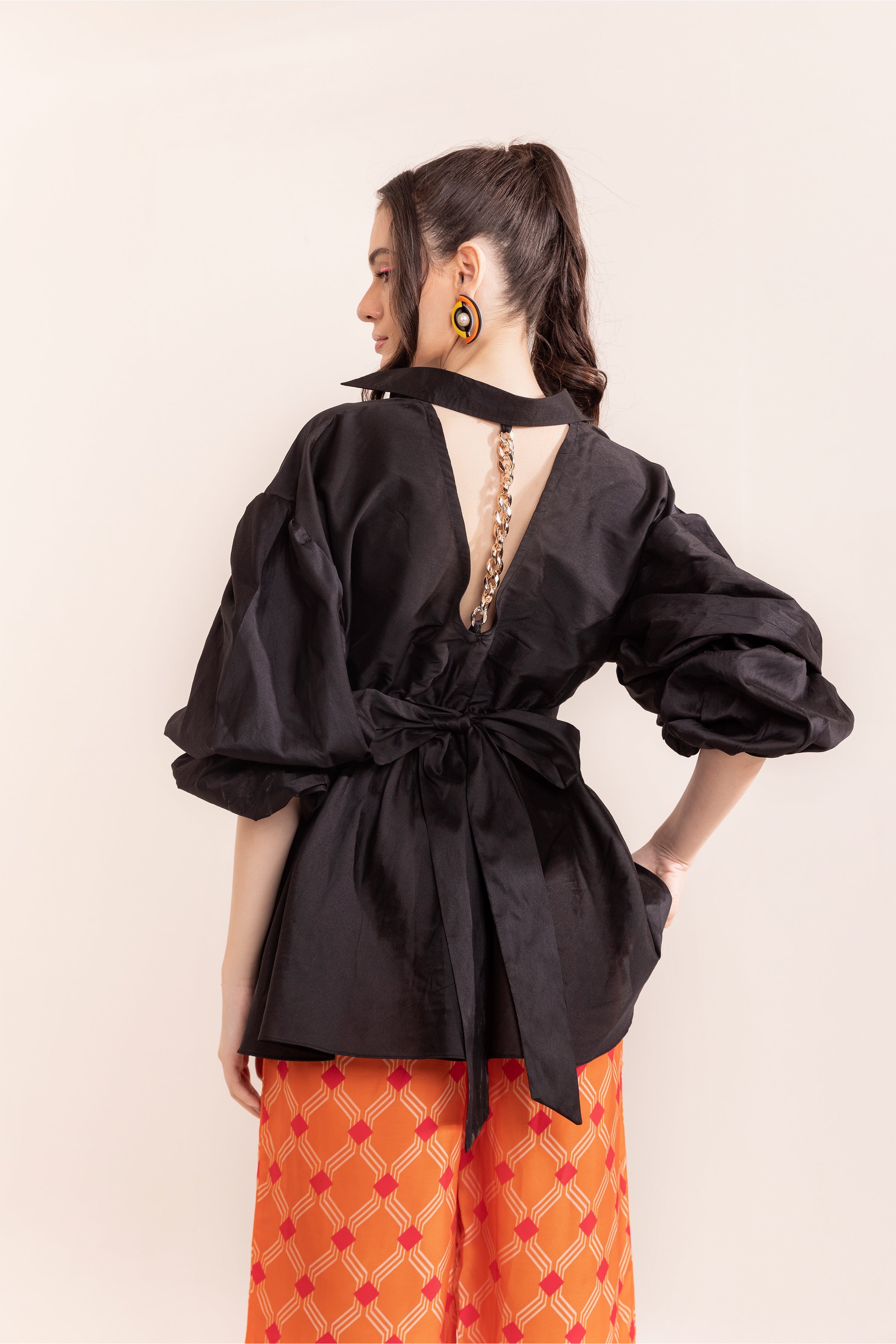 Black Beauty Shirt With Orange Dragon Fire Pants