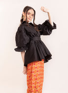 Black Beauty Shirt with attached belt - Kaoribyshreya