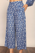 Blue and White Relaxed Pant With 2 Pockets - Kaoribyshreya