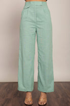 Mint Green Solid Relaxed Pant with 2 Pockets - Kaoribyshreya