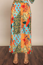 Multicolor Relaxed Pant with 2 Pockets and Full Elastic Belt - Kaoribyshreya
