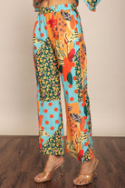 Multicolor Relaxed Pant with 2 Pockets and Full Elastic Belt - Kaoribyshreya