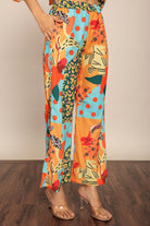Multicolor Relaxed Pant with 2 Pockets and Full Elastic Belt - Kaoribyshreya