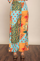 Multicolor Relaxed Pant with 2 Pockets and Full Elastic Belt - Kaoribyshreya