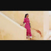 Fuschia Pink Bhandej Print Side Tie Up Shirt Kurta with Statement Pants