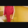 Lava Red Geometric Handblock Print Suit Set Paired With Lurex Cotton Dupatta