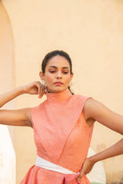 Sun Kissed Coral Silver Lining Top With Ombre Pant Set