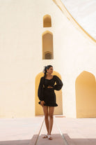 Black Beauty Front Waist Cut out Dress