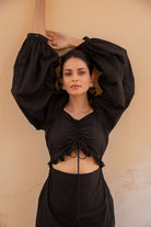 Black Beauty Front Waist Cut out Dress