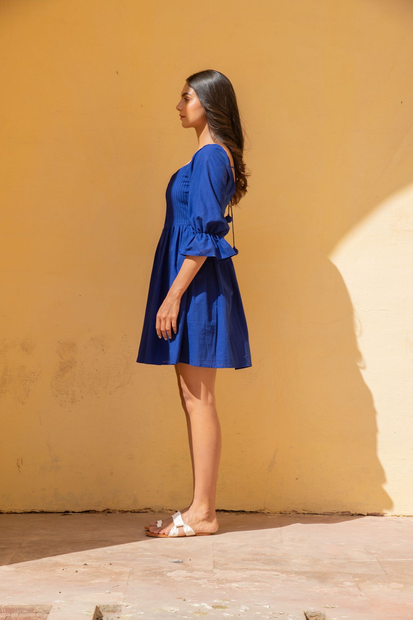 Classic Blue Short Skater Dress