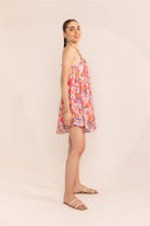 Blushing pink halter neck short dress