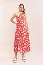 Teaberry Red One Shoulder Dress - Kaoribyshreya