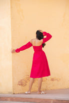 Hot Pink Off Shoulder Smoke Dress