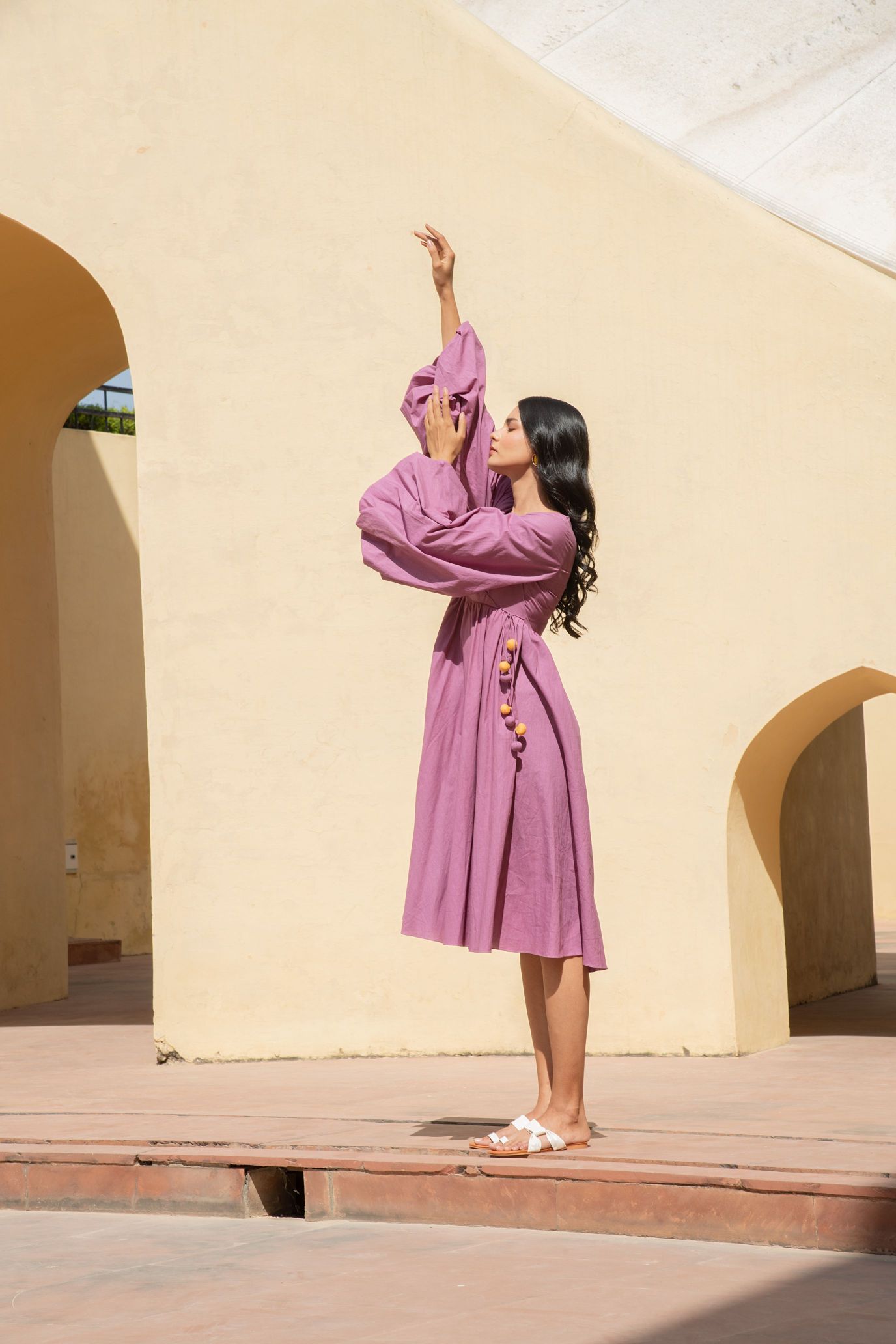 Wistful Mauve Long Skater Dress