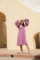 Wistful Mauve Long Skater Dress